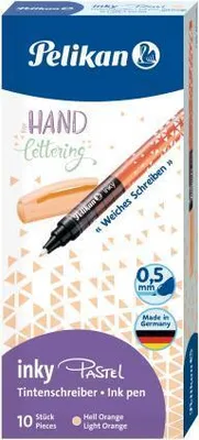 Immagine prodotto di Pelikan Büro 820004 Pelikan Tintenschreiber inky 273 Pastell Orange 10 Stück Faltschachtel