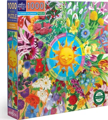 Produktbild von EEBOO Quadratisches Puzzle Blumenkalender 1000 Teile
