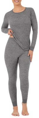 Image de Fruit of the Loom, ensemble thermique pour femmes, micro-waffle premium, couleur gris anthracite, taille X-S