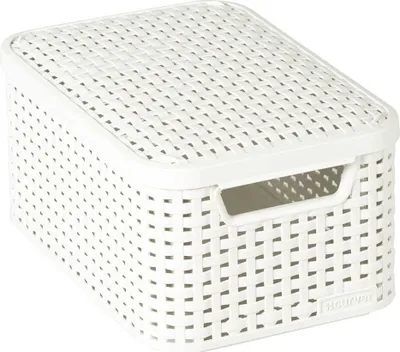 Obrázek produktu pro Úložný box RATTAN Style2 s víkem S - krémový 03617-885
