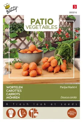 Produktbild von Buzzy Patio Veggies Möhren Pariser Markt 4 Samen - Ca. 1 gr | Buzzy_083016