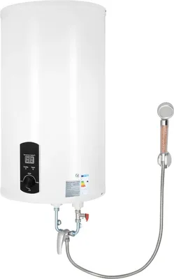 Immagine prodotto di Scaldabagno elettrico - 70 L - Con doccia e rubinetteria - Regolazione della temperatura 25–75 °C - Bianco