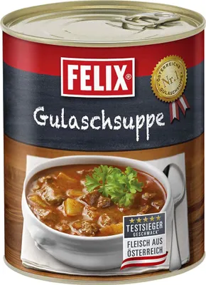 Produktbild von FELIX Gulaschsuppe 800g – Rindfleisch aus Österreich, glutenfrei, ohne Konservierungsstoffe
