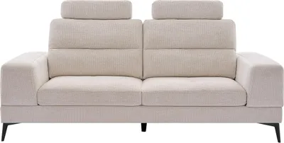 Produktbild von Sofa 3-Sitzer mit verstellbarer Rückenlehne - Strukturstoff - Beige - UDALIO