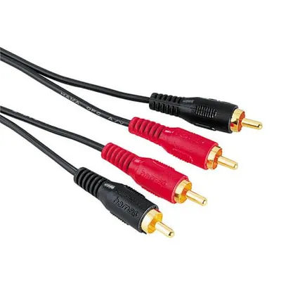 Obrázek produktu pro Hama Audio Connecting Cable 2 RCA Male Plugs - 2 RCA Male Plugs, 10 m, 2 x RCA, Samec, 2 x RCA, Samec, 10 m, Černá