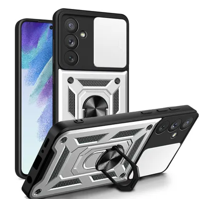 Produktbild von Outdoor Panzer Hülle für Samsung Galaxy A54 5G mit Kameraschutz Ringhalter  Silber
