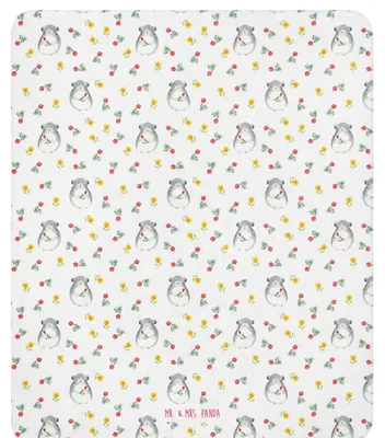 Produktbild von Mr. & Mrs. Panda Sherpa-Decke Chinchilla Blume 130 x 155 cm - Weiß - Geschenk, Liebeskummer, Tagesdecke, Büro, Wärmedecke, Kuscheldecke, Heimdecke, Winterdecke, Chaos