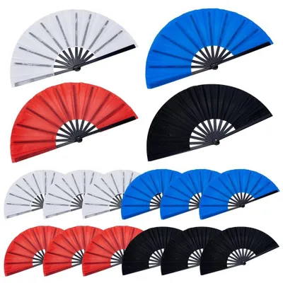 Imagen del producto de Conjunto de 16 grandes abanicos chinos de mano, ideales para danza y decoración