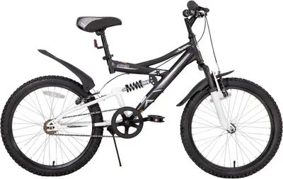 Produktbild von Kinder Mountainbike 20 Zoll (51 cm) – Mit Vollfederung, V-Brakes & Ständer – Schwarz