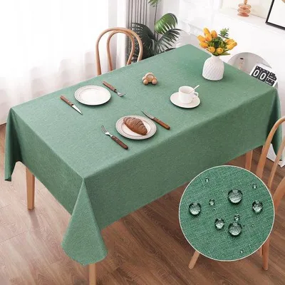 Image de Nappe hydrofuge 130 x 160 cm, verte, en polyester