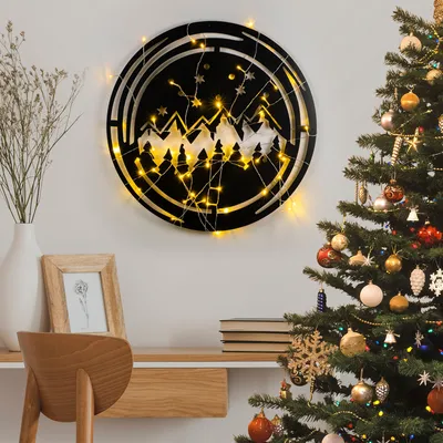 Immagine prodotto di Wallity, XMASBLACK - 019, scultura da parete, nero, 100 % METALLO, 61 x 61 cm