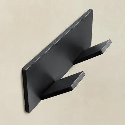 Produktbild von Mai & Mai Kleiderhaken ohne Bohren Wandgarderobe Wandhaken aus Edelstahl mit 2 Haken Garderobenleiste Garderobenhaken 81mm Matt schwarz Stalo-02