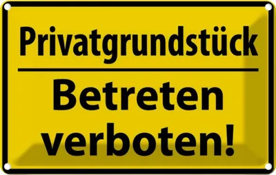 Produktbild von vianmo Blechschild 20x30 cm Privat Betreten verboten Warnschild Hinweisschild Sicherheit Vorsicht
