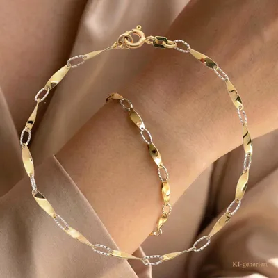 Produktbild von Armkette echt Gold 333 (8 kt)  bicolor 19,5 cm lang