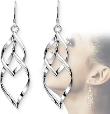 Produktbild von 1 Paar Damen-Ohrhänger Sterling-Silber 925 lang Quast,Ohrhänger Sterling Silber Damen Ohrschmuck, Hängende Ohrringe für Geschenke Frauen Schmuck