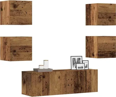Immagine prodotto di vidaXL Set di mobili TV a parete da 5 pezzi in legno di recupero