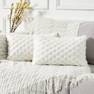 Produktbild von Omgoods – Set aus 2 n Kissenbezügen aus Kunstfell für die Couch