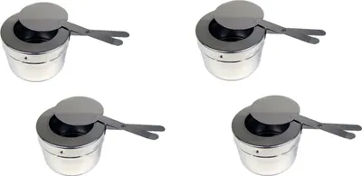 Produktbild von 4x Edelstahl Brennpastebehälter Brennpaste Behälter mit Deckel für Chafing Dish