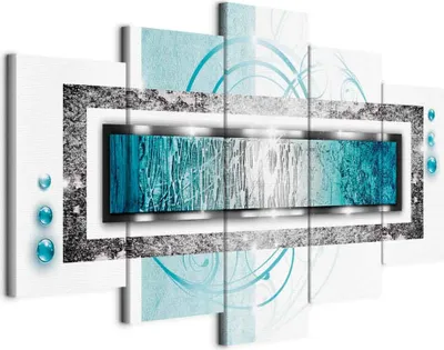 Produktbild von Italienischer Leinwand Leinwandbild - Turquoise blizzard 225x112.5 cm Abstrakt a-A-0003-b-o