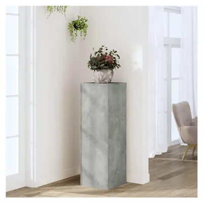 Produktbild von Pflanzenständer Blumenständer Blumensäule Blumentisch Blumentopfhalter Dekosäule für Pflanzen Betontgrau 33x33x100 cm Holzwerkstoff