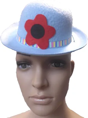 Produktbild von Ma22547 hellblau Damen Herren Mini Clown Melone Kasperhut