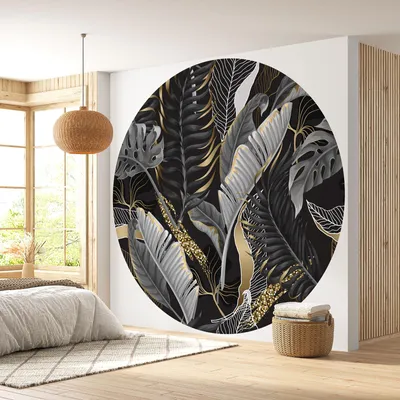 Produktbild von Runde Tapete / Kreis - Lumaléa - Botanisches Motiv - Standardpapier 170 g, abwaschbar - Durchmesser 90 cm