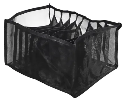 Produktbild von Aufbewahrungskorb - 9 Facher - schwarz - Kommode Organizer - 32 x 25 x 17 cm