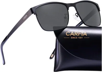 Produktbild von Polarisierte Herren Sonnenbrille Metallrahmen UV 400 Fahrerbrille Sportbrille Schwarz Grau