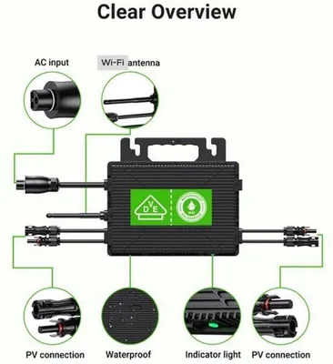 Imagen del producto de Inversor solar para balcón de 800W con doble MPPT y función Wi-Fi