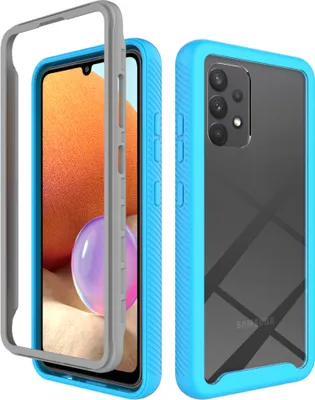 Produktbild von Samsung Galaxy A32 4G Hülle, LaimTop Transparente Rückseite TPU Bumper Schutzhülle für Samsung Galaxy A32 4G Blau