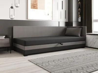 Obrázek produktu pro Jednolůžková postel 120x195 ZAJDA PLUS 2 s úložným prostorem - šedá / světle šedá