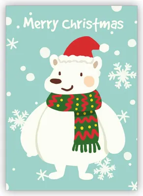 Produktbild von Zauberhafte Weihnachtskarte mit Eisbär im Schneegestöber: Merry Christmas