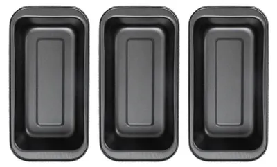 3er-Set rechteckige Brotbackformen, Antihaft, 15x8x4,5 cm