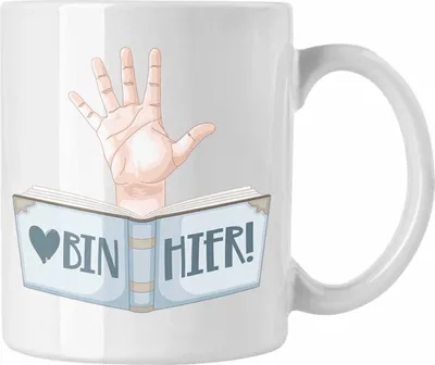 Produktbild von Trendation - Lesen Tasse Geschenk Leseratte Bücherwurm Buch (Weiß)