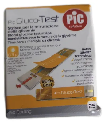 Immagine prodotto di Strisce Misurazione Glicemia Pic Glucotest 25 Pezzi