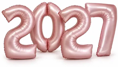Produktbild von Folienballon Zahl 2027 Roségold matt Silvester XL