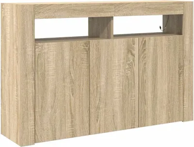 Produktbild von "SALE 2026"Sideboard - elegante Design - Mehrzweckschrank - Sonoma-Eiche 116 x 30 x 75 cm Holzwerkstoff - Kommoden DE7158252