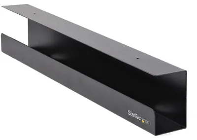 Image de StarTech.com Goulotte de câbles pour montage sous le bureau - Gestion des câbles pour le bureau - Chemin de câbles - 60cm x 11cm (UDCMTRAY) - Compartiment de gestion des câbles - peut être monté sous le bureau - noir