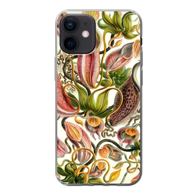 Produktbild von MuchoWow® Handyhülle Schutzhülle Hülle für iPhone 12 Nepenthaceae - Künstliche Blumen Silikon Softcase Handy Hülle - Schutzhülle