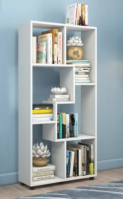 Produktbild von VCM Holzregal stehend | platzsparendes Regal | Maße:  H. 119 x B. 60 x T. 20 cm | Elegantes Regal stehend | Aufbewahrungsregal | Bücherregal | Raumteiler | Blina