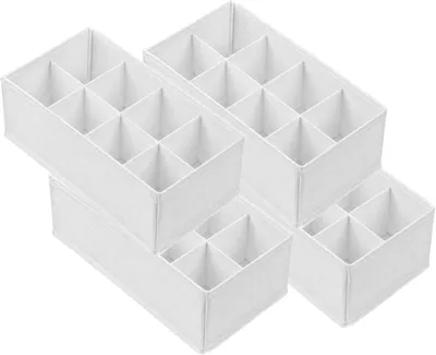 Image de Organisateurs de placard - Lot de 4 - Organisateurs de tiroirs - 8 boîtes de rangement avec compartiments pour chaussettes et sous-vêtements - Range-objets