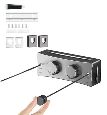 Image de Corde à linge double extensible, 5,1 mètres - Corde en acier inoxydable pour une utilisation extérieure