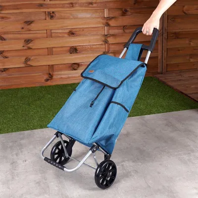 Produktbild von Einkaufswagen mit geräumiger Einkaufstasche auf Rädern - 40L, 30kg Tragfähigkeit