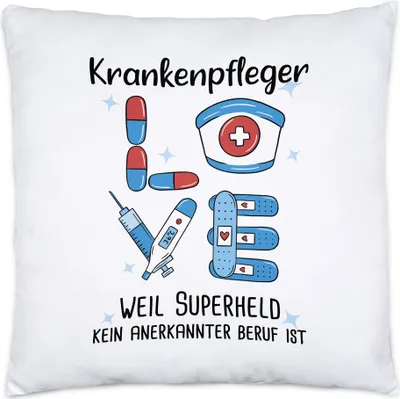 Produktbild von Ich Bin Krankenpfleger Weil Superheld Kein Anerkannter Job Ist Kissen Inkl. Füllung Geschenk Danke Sagen