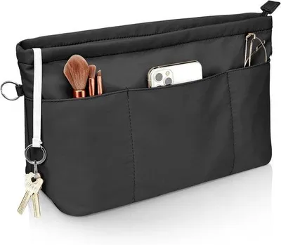 Produktbild von Famanu Handtaschen-Organizer mit mehreren Fächern - Schwarz-M