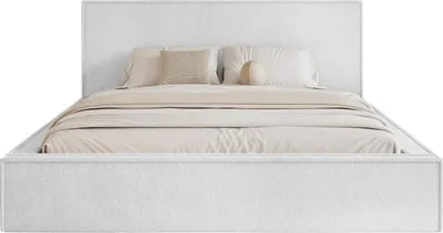 Produktbild von FEDVE Polsterbett MENDOCINO LIGHT aus Chenille-Stoff 200x200 cm, Weiß