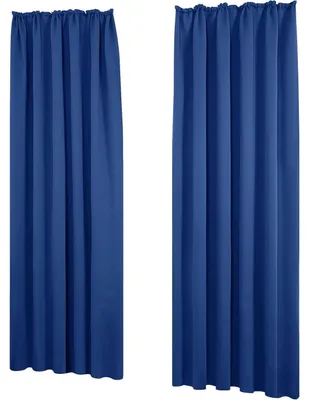 Produktbild von Vorhang Gardinen Blickdicht Lärmschutz Thermo Winter 175x140 cm Königsblau 2er Set