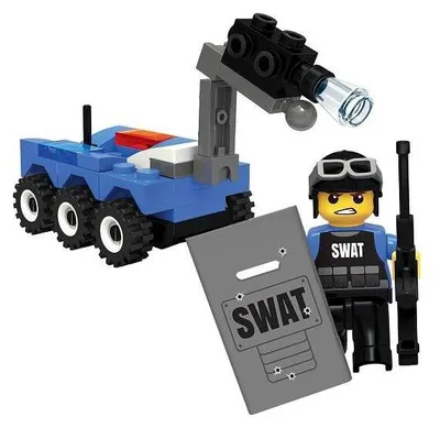 Image de BLOCKI MyPolice Voiture de police Voiture de police SWAT Kit de construction Jouet