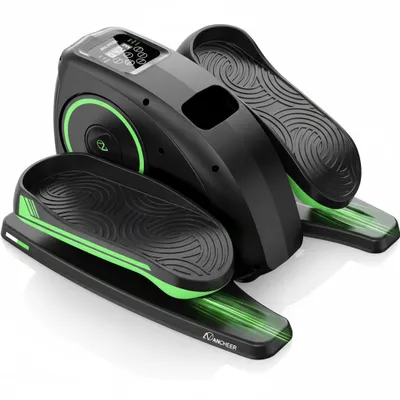 Image de Mini vélo elliptique électrique - Vélo elliptique sous table avec télécommande et écran, 12 vitesses, vélo d'appartement silencieux pour le bureau, vert