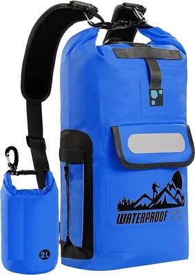 Productafbeelding van Famanu waterdichte rugzak, 20 liter - Robuuste rugzak voor outdooractiviteiten - Blauw - 20 liter